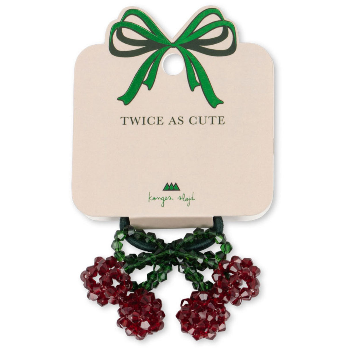 Konges Sløjd Red/Glitter 2 Pak Cherry Hårelastikker