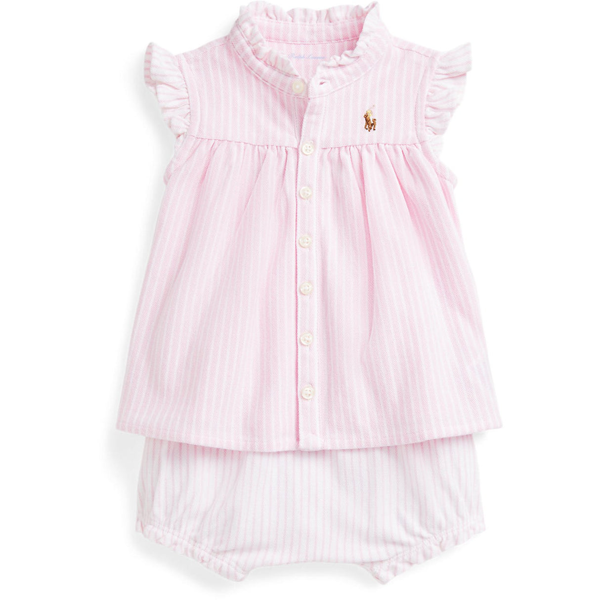 Ralph Lauren Baby Carmel Pink Multi Shorts Sæt