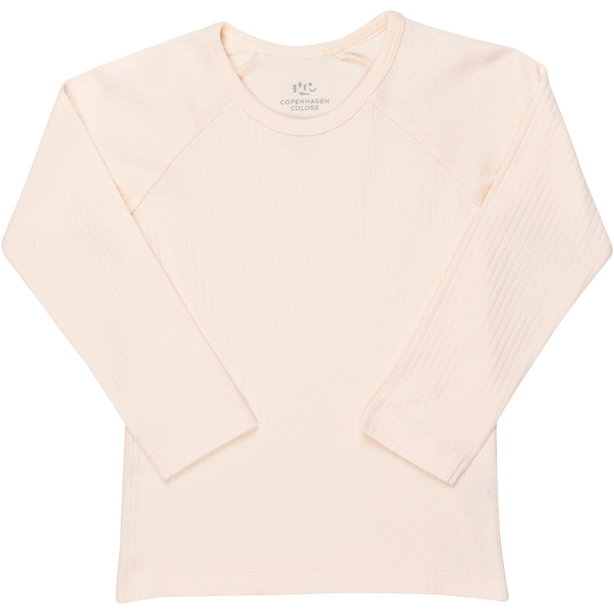COPENHAGEN COLORS Soft Pink Rib Jersey Classic Longsleeve Bluse