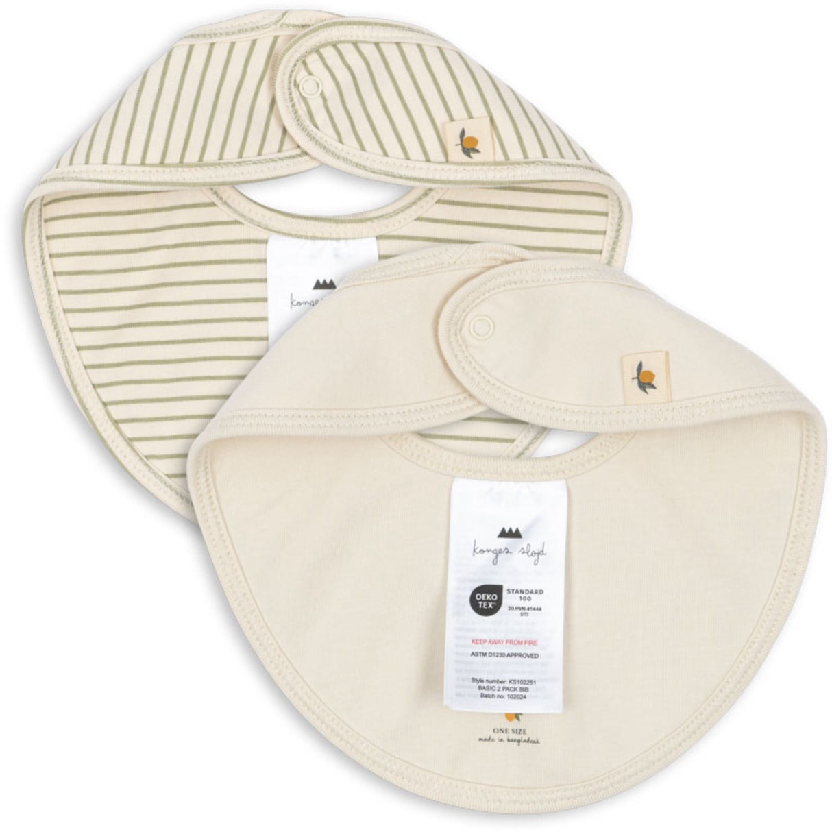 Konges Sløjd Tea Stripe Basic 2 Pak Hagesmæk