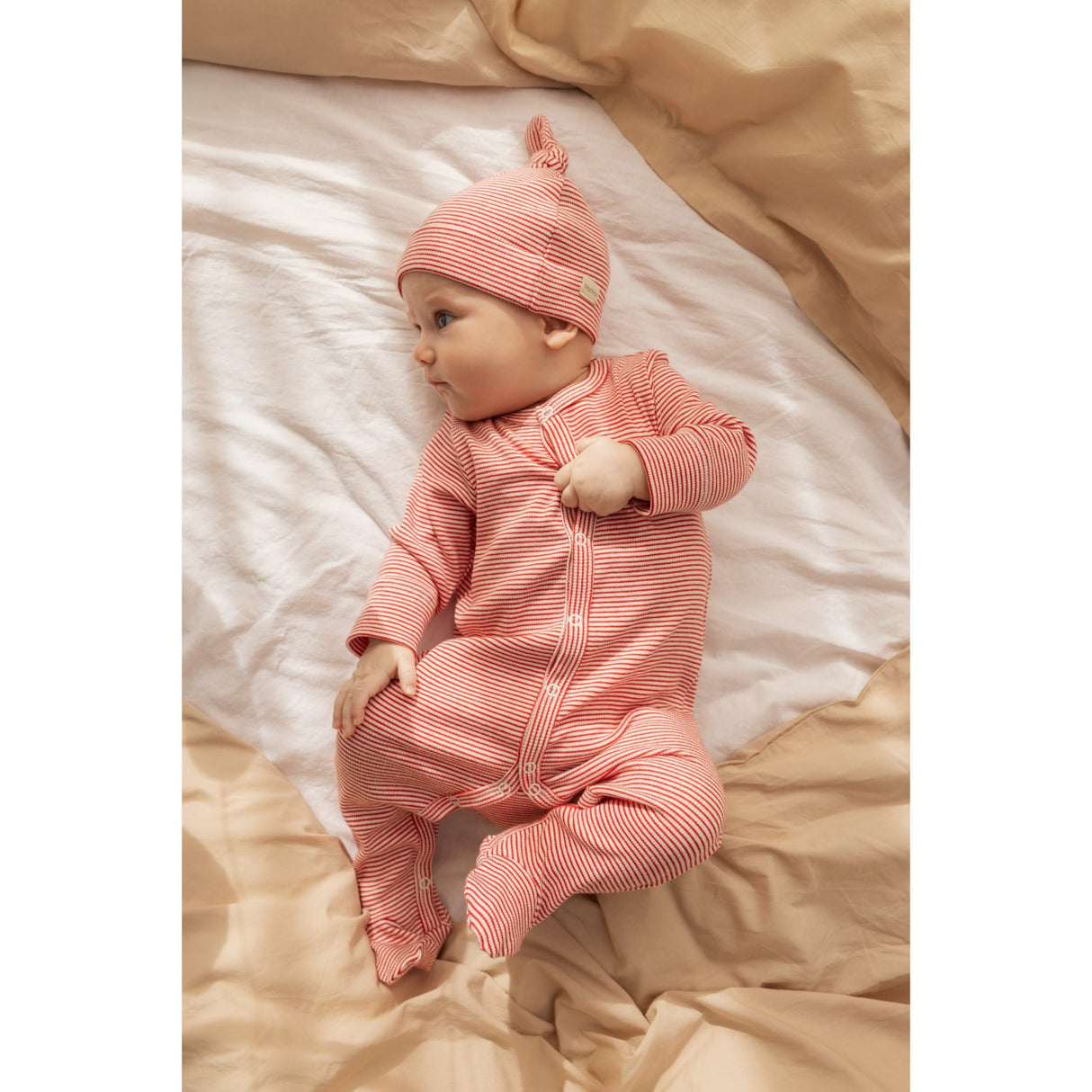 MarMar New Born Modal Fine Rib Red Stripe Aiki Hue