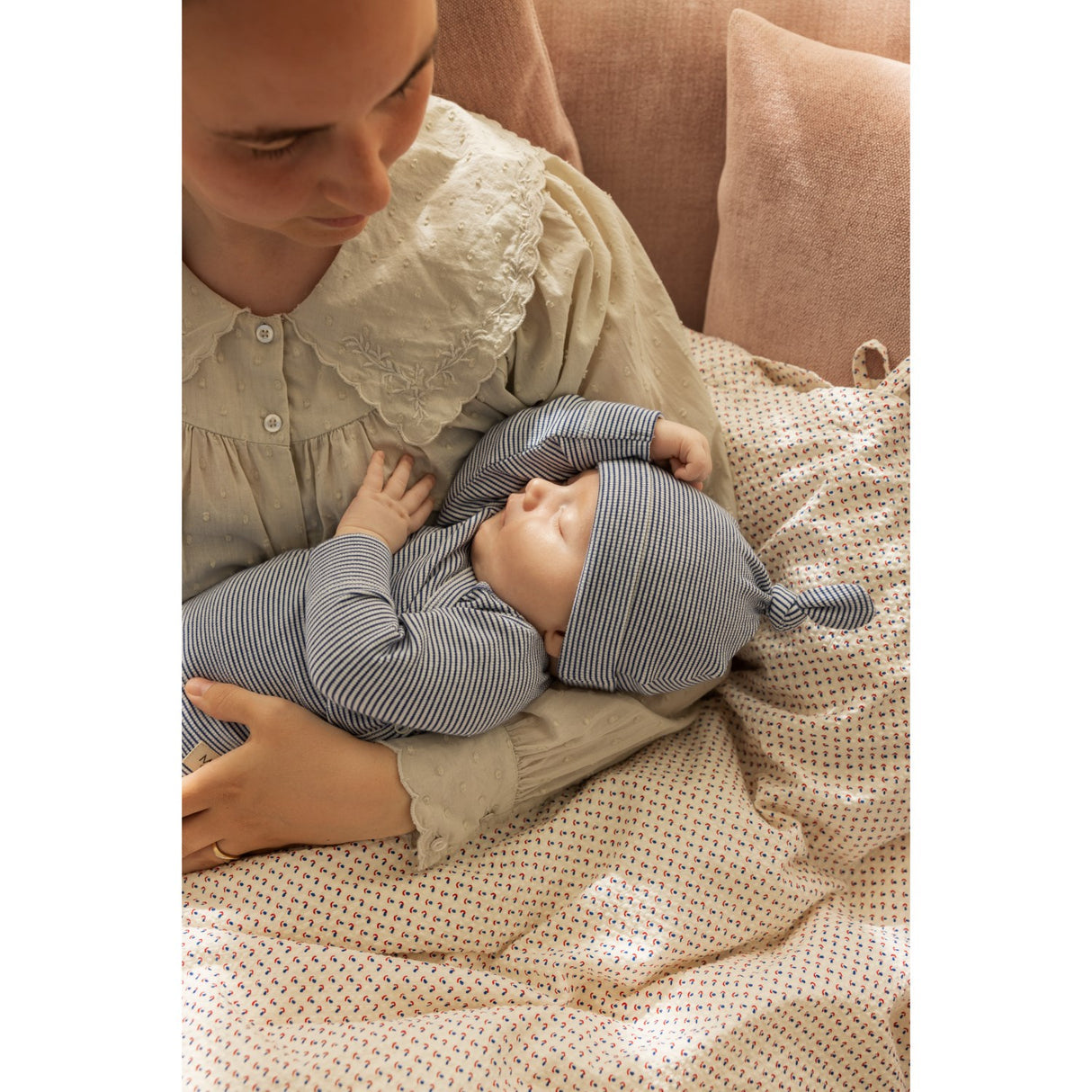 MarMar New Born Modal Fine Rib Blue Stripe Aiki Hue