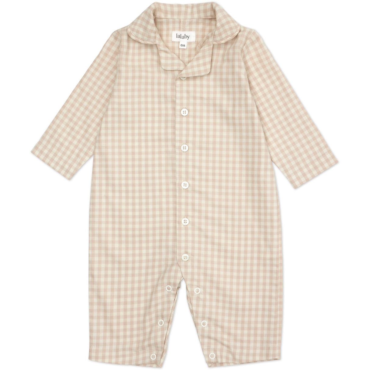 Lalaby Beige Gingham Classic Pj Dragt