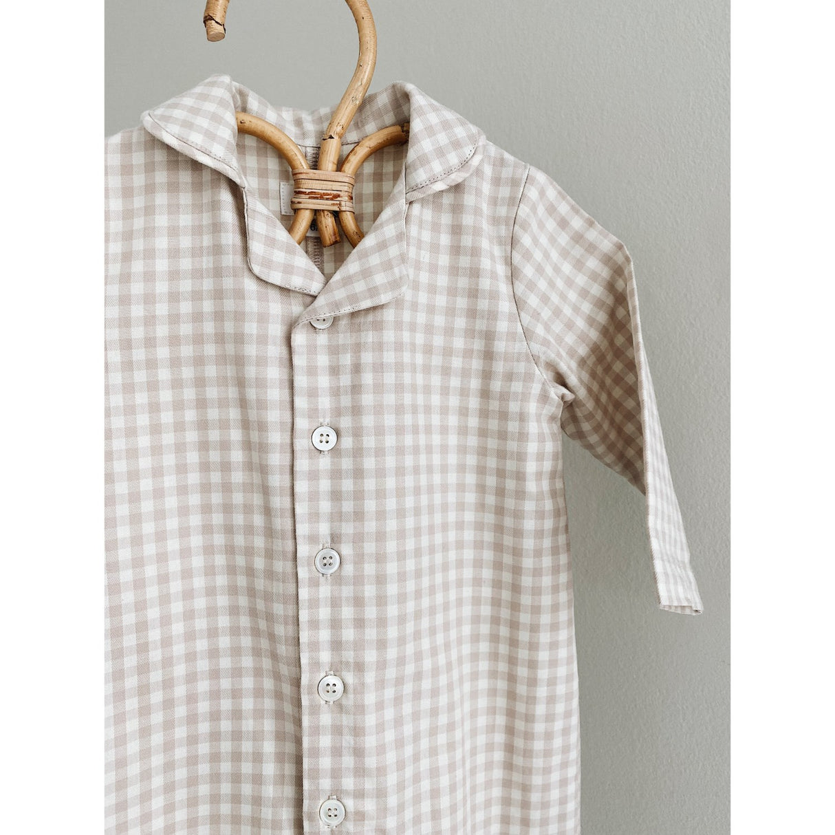 Lalaby Beige Gingham Classic Pj Dragt