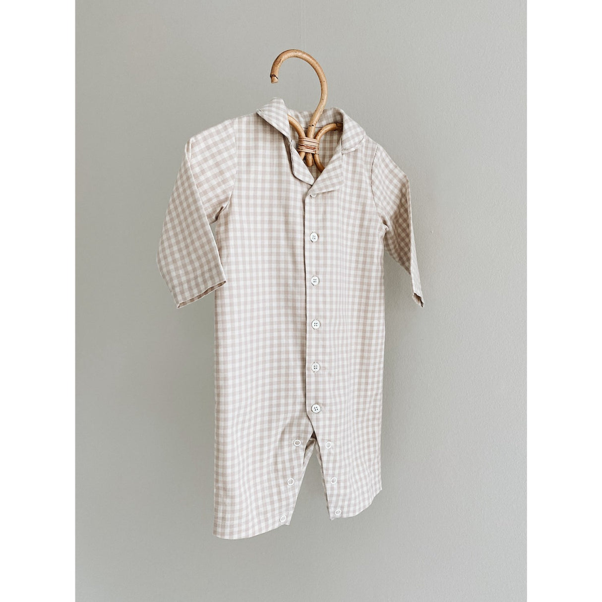 Lalaby Beige Gingham Classic Pj Dragt