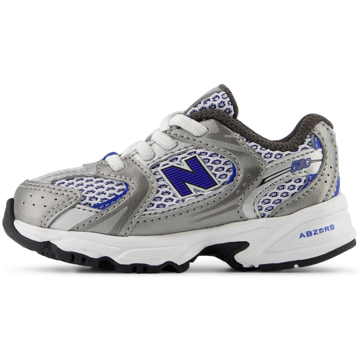 New Balance Dark Silver Metallic 530 Kids Bungee Lace