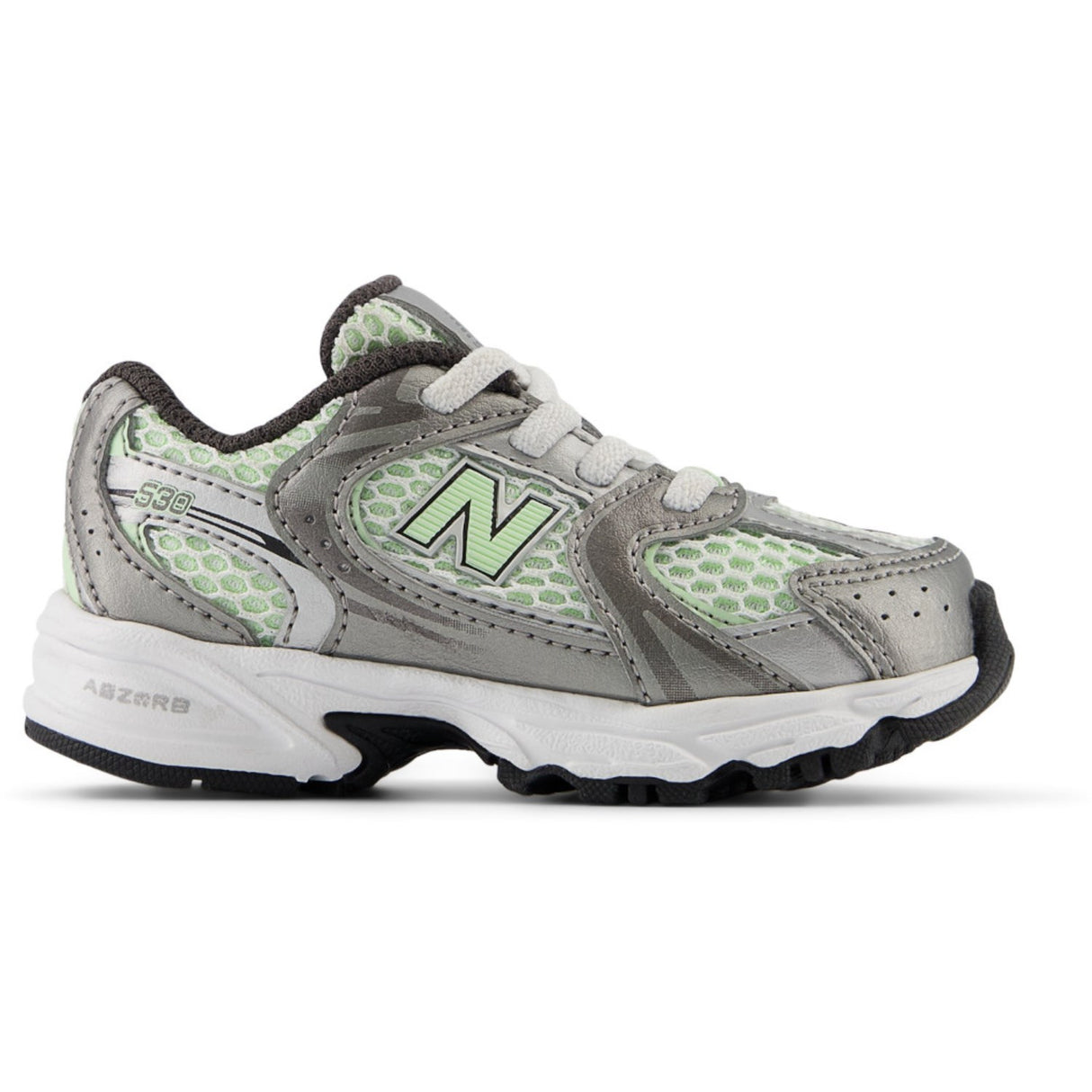 New Balance Dark Silver Metallic 530 Kids Bungee Lace
