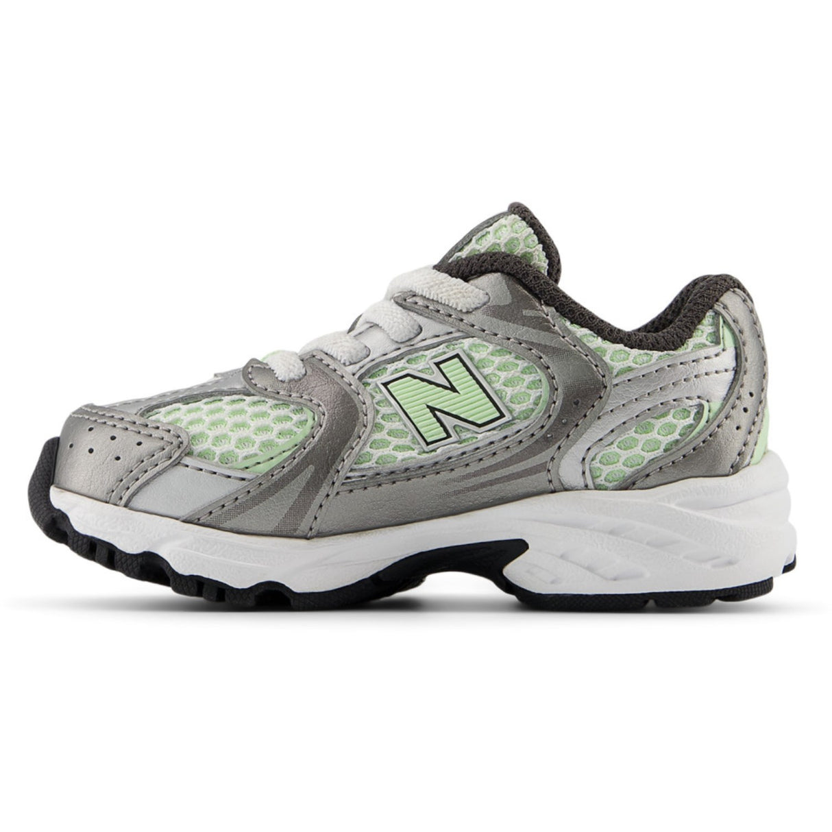 New Balance Dark Silver Metallic 530 Kids Bungee Lace