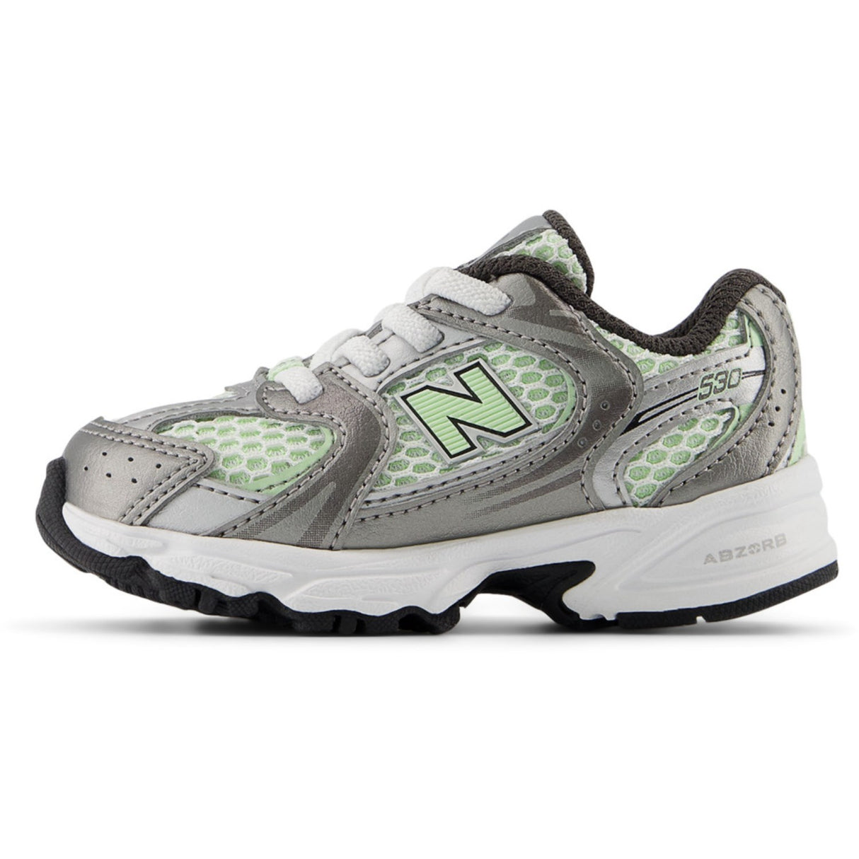 New Balance Dark Silver Metallic 530 Kids Bungee Lace