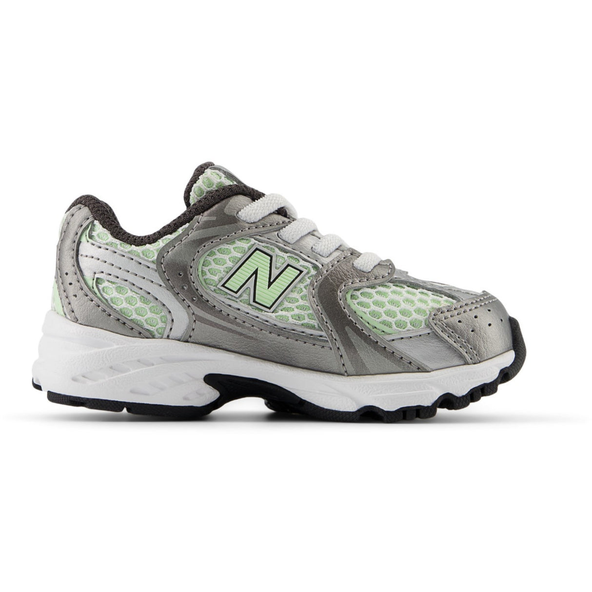 New Balance Dark Silver Metallic 530 Kids Bungee Lace