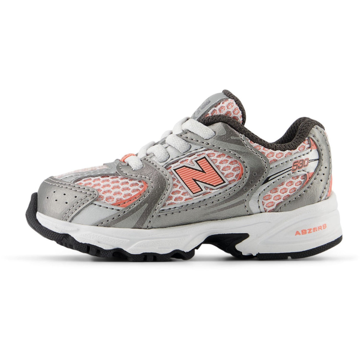 New Balance Dark Silver Metallic 530 Kids Bungee Lace