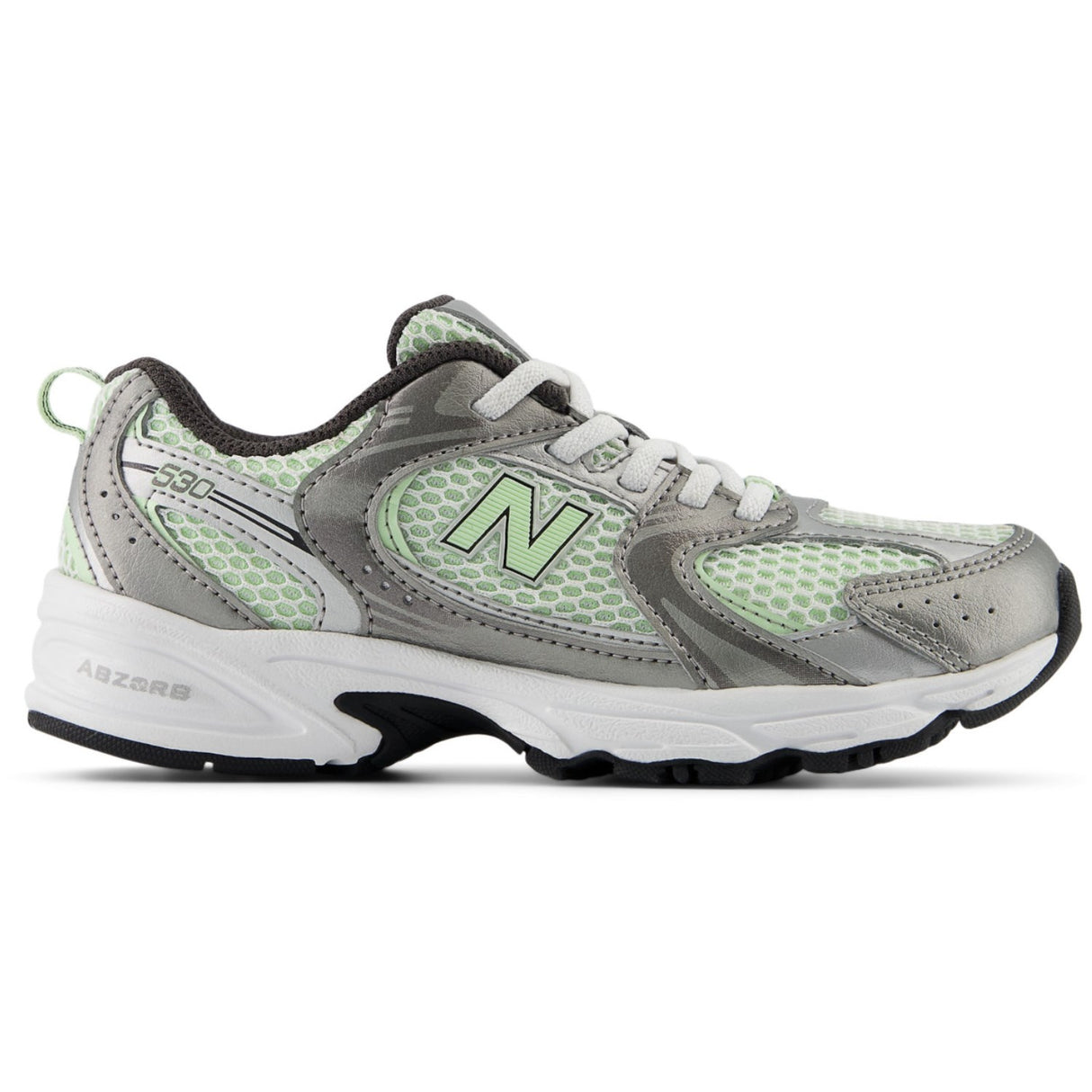 New Balance Dark Silver Metallic 530 Kids Bungee Lace