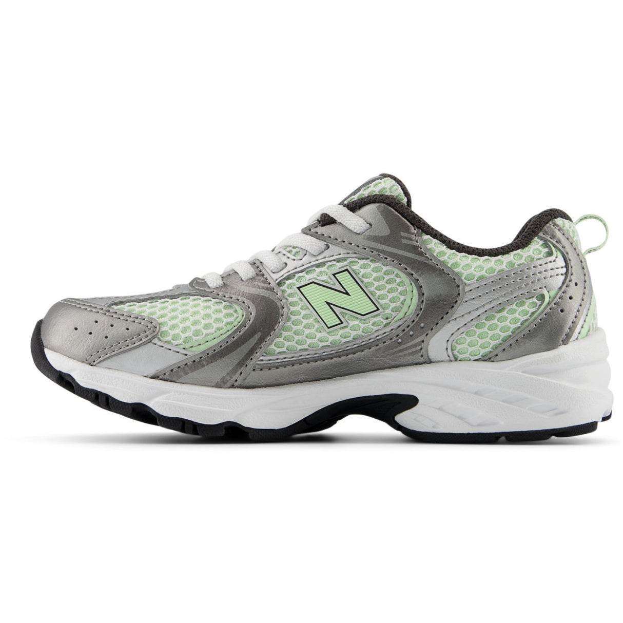 New Balance Dark Silver Metallic 530 Kids Bungee Lace