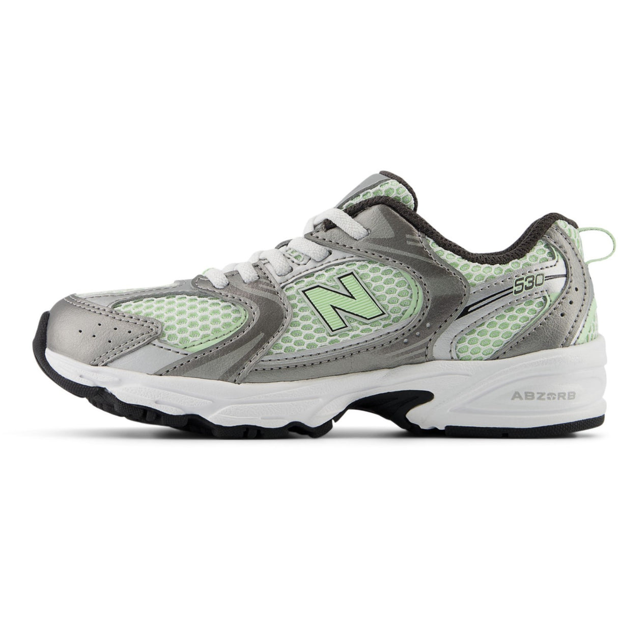 New Balance Dark Silver Metallic 530 Kids Bungee Lace
