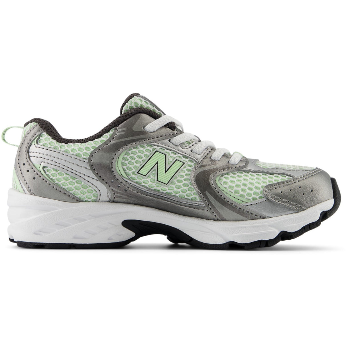 New Balance Dark Silver Metallic 530 Kids Bungee Lace
