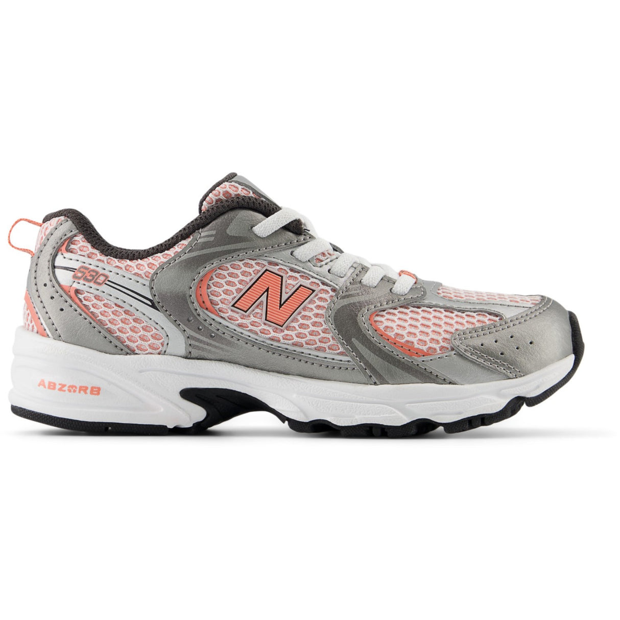 New Balance Dark Silver Metallic 530 Kids Bungee Lace