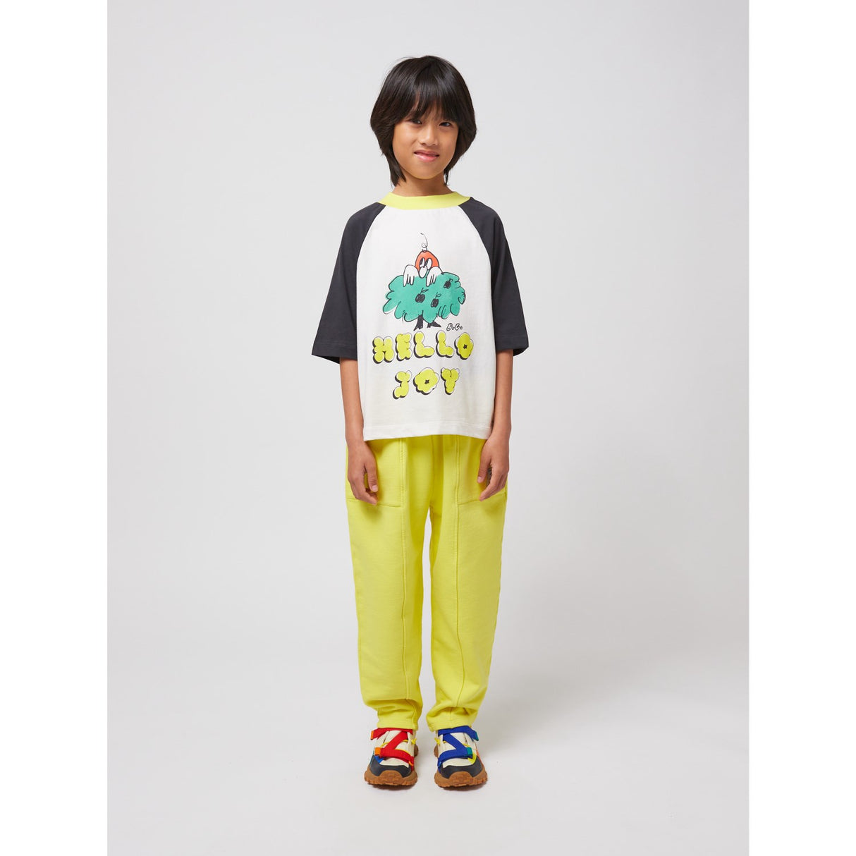 Bobo Choses Offwhite Hello Joy Ranglan Ærmer T-Shirt