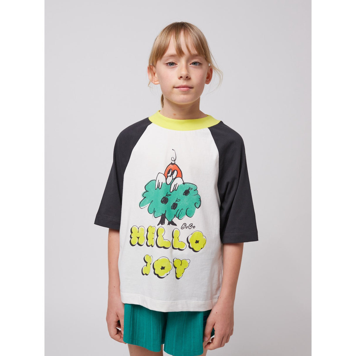 Bobo Choses Offwhite Hello Joy Ranglan Ærmer T-Shirt
