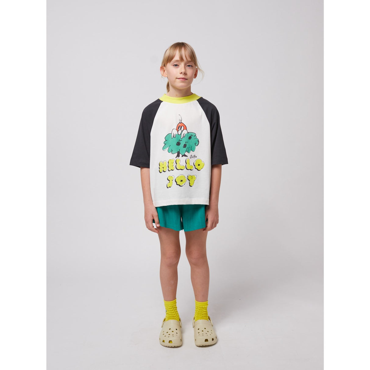 Bobo Choses Offwhite Hello Joy Ranglan Ærmer T-Shirt