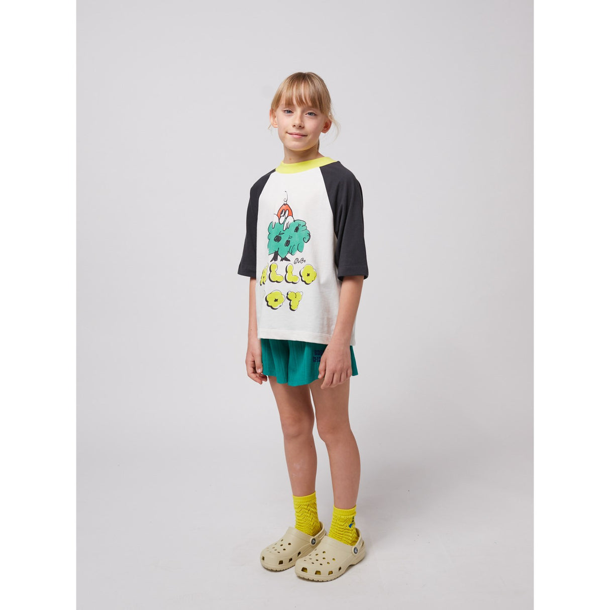 Bobo Choses Offwhite Hello Joy Ranglan Ærmer T-Shirt