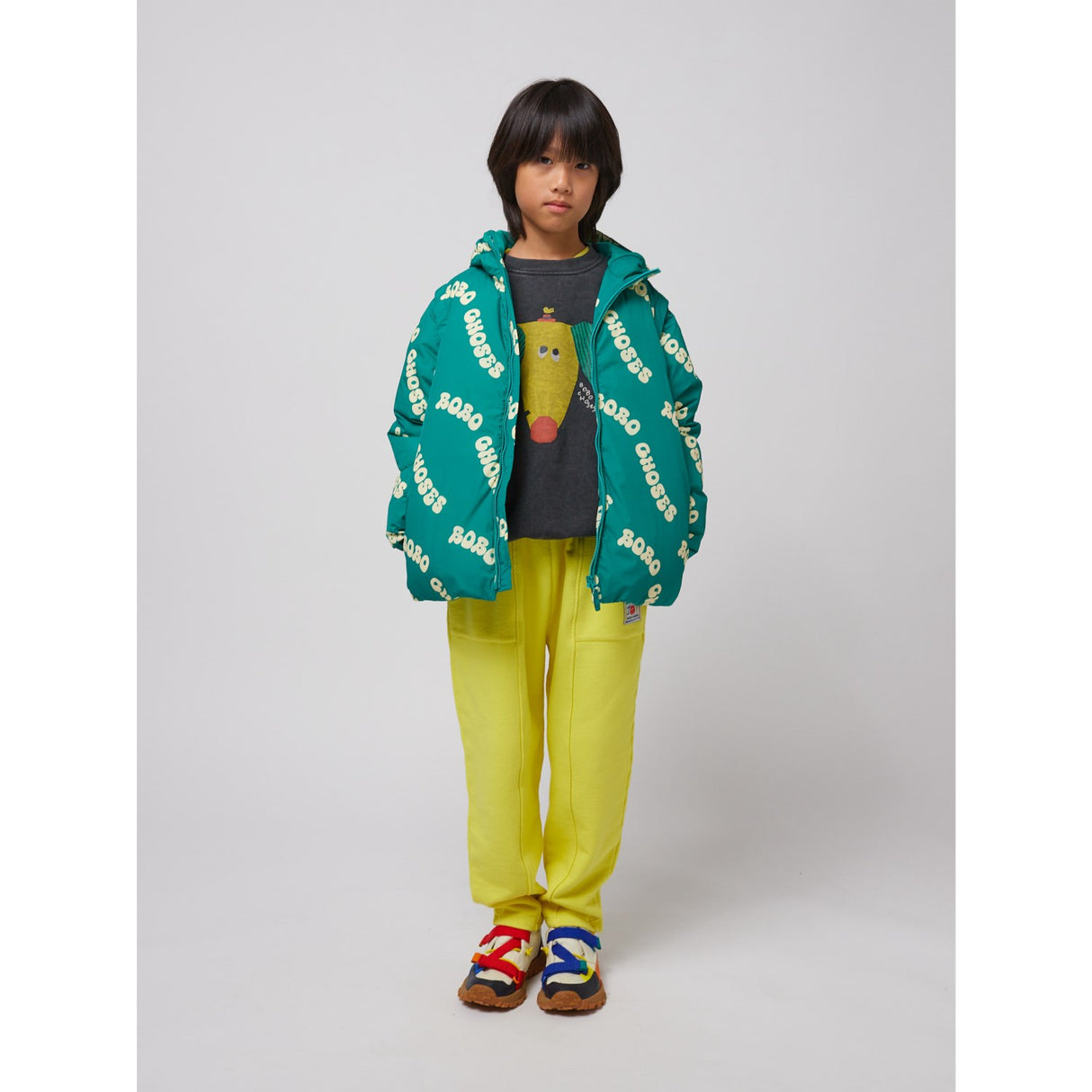 Bobo Choses Green Wavy Bobo Choses All Over Lys Vatteret Anorak