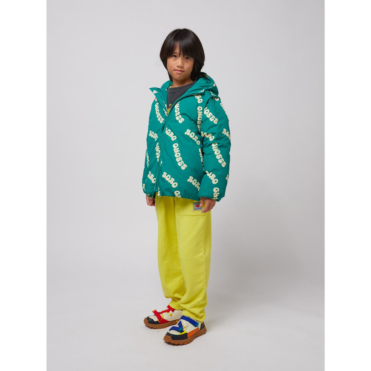 Bobo Choses Green Wavy Bobo Choses All Over Lys Vatteret Anorak