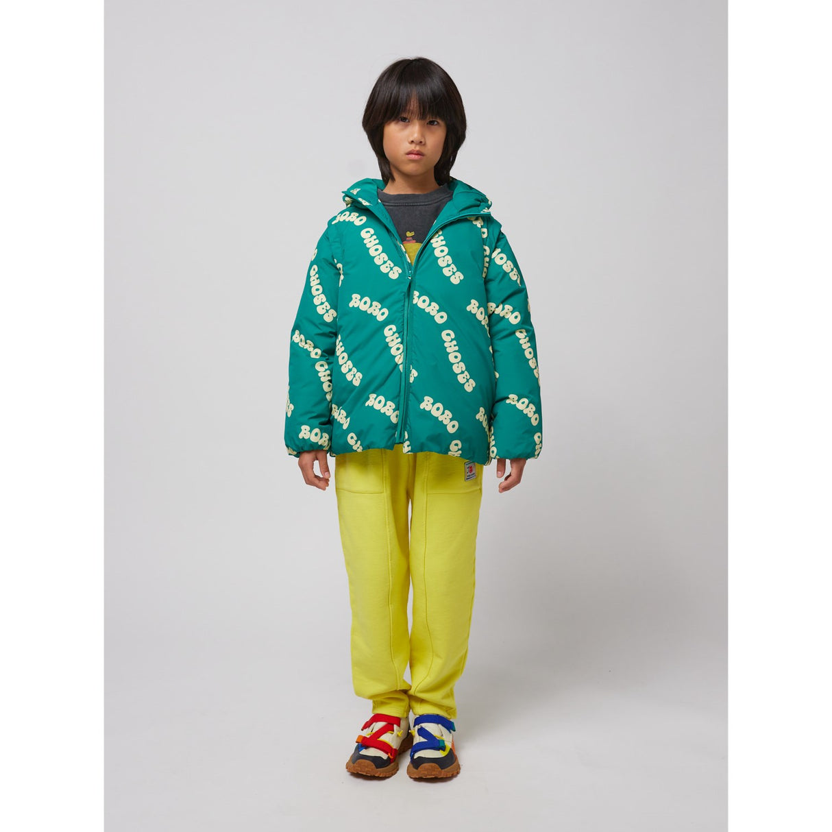 Bobo Choses Green Wavy Bobo Choses All Over Lys Vatteret Anorak