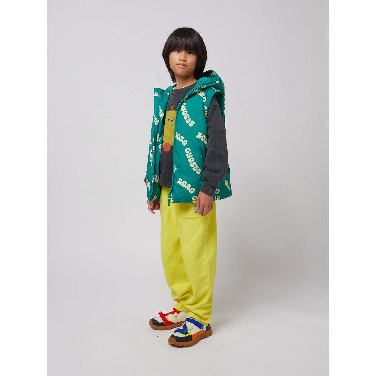 Bobo Choses Green Wavy Bobo Choses All Over Lys Vatteret Anorak