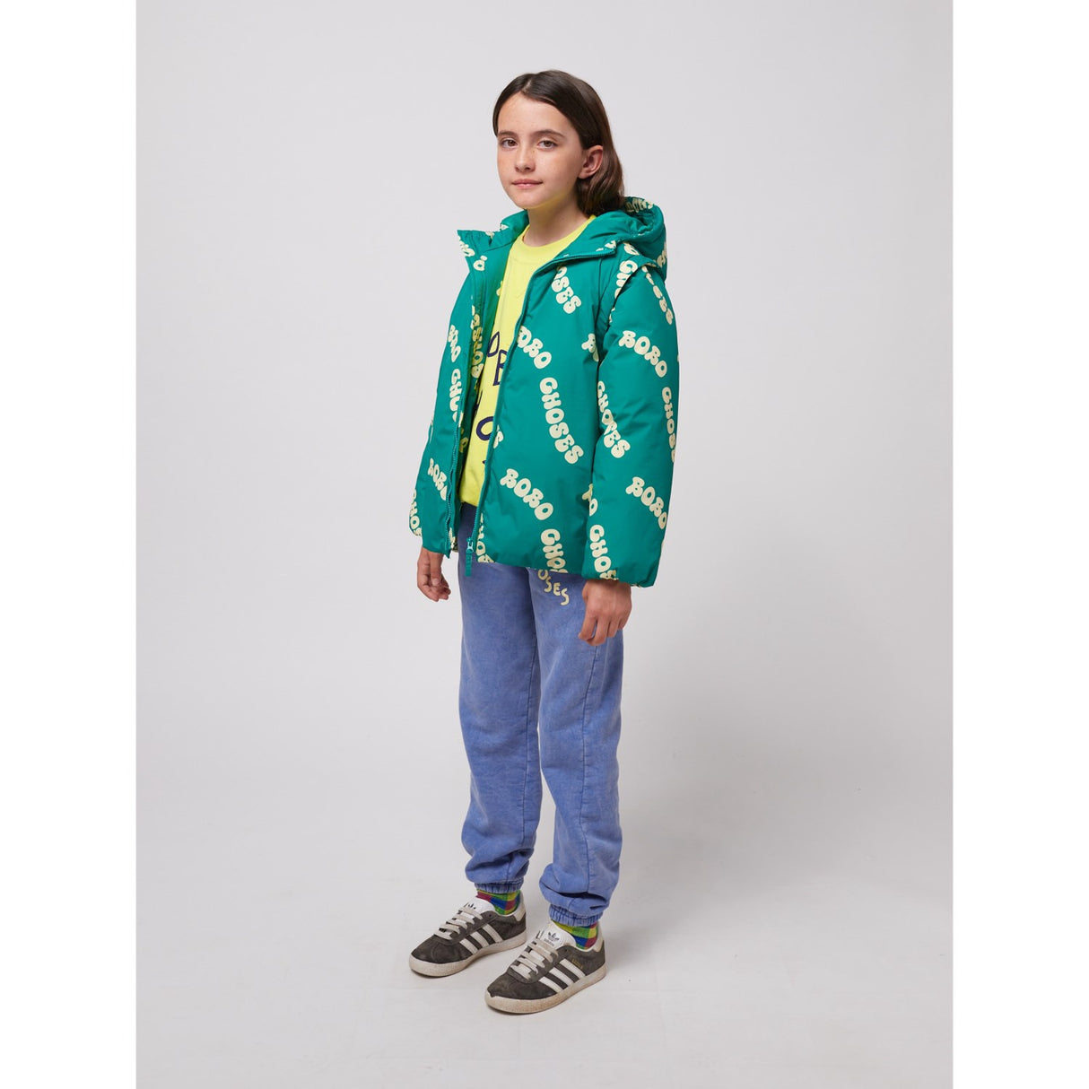 Bobo Choses Green Wavy Bobo Choses All Over Lys Vatteret Anorak