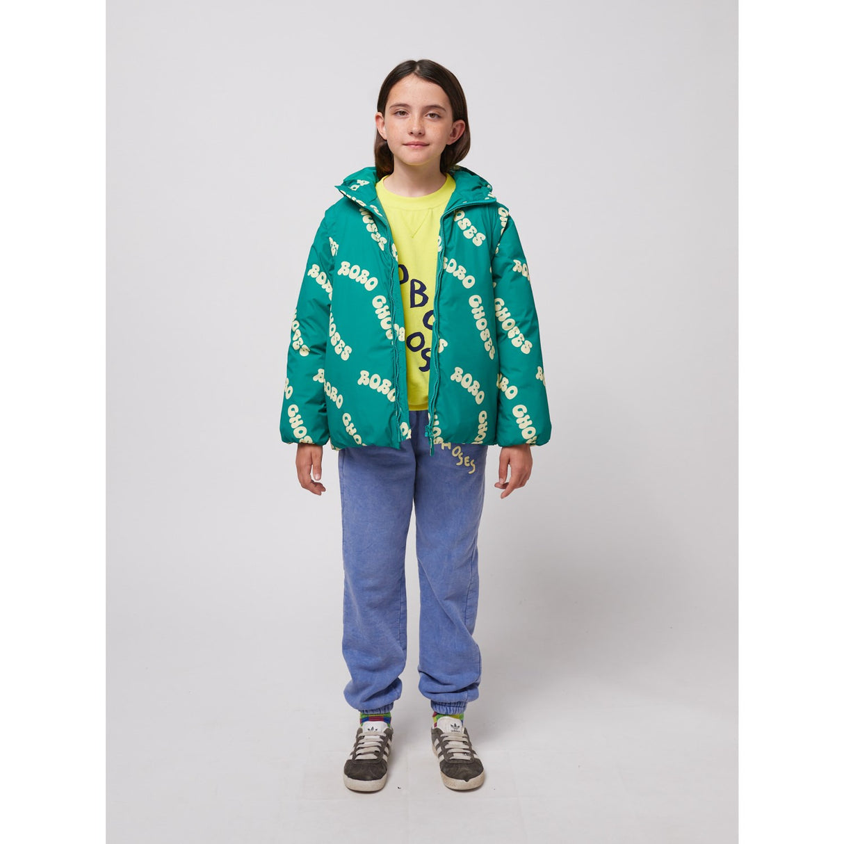 Bobo Choses Green Wavy Bobo Choses All Over Lys Vatteret Anorak