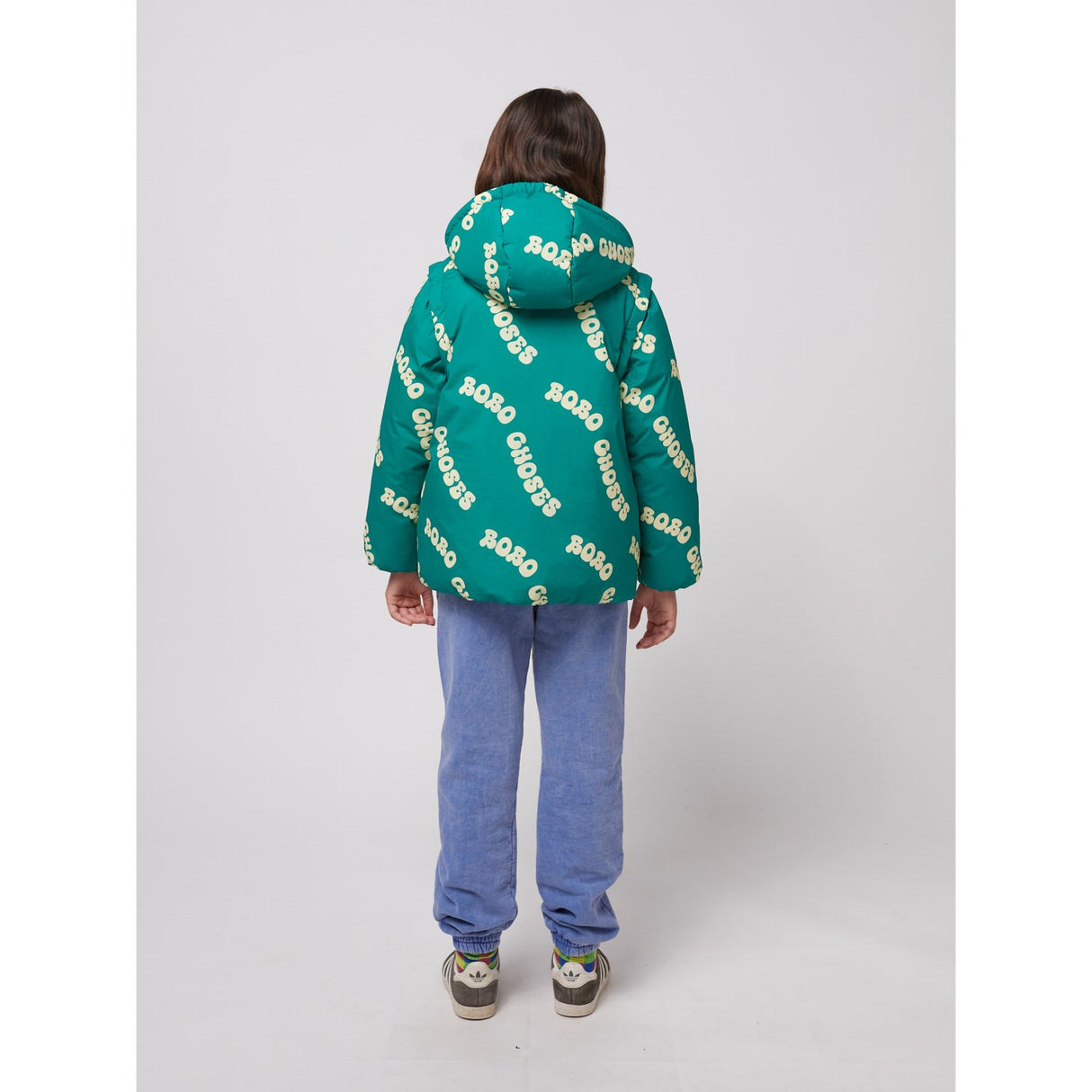 Bobo Choses Green Wavy Bobo Choses All Over Lys Vatteret Anorak