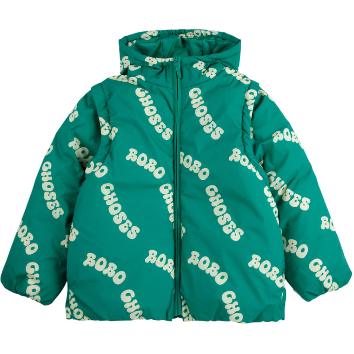 Bobo Choses Green Wavy Bobo Choses All Over Lys Vatteret Anorak