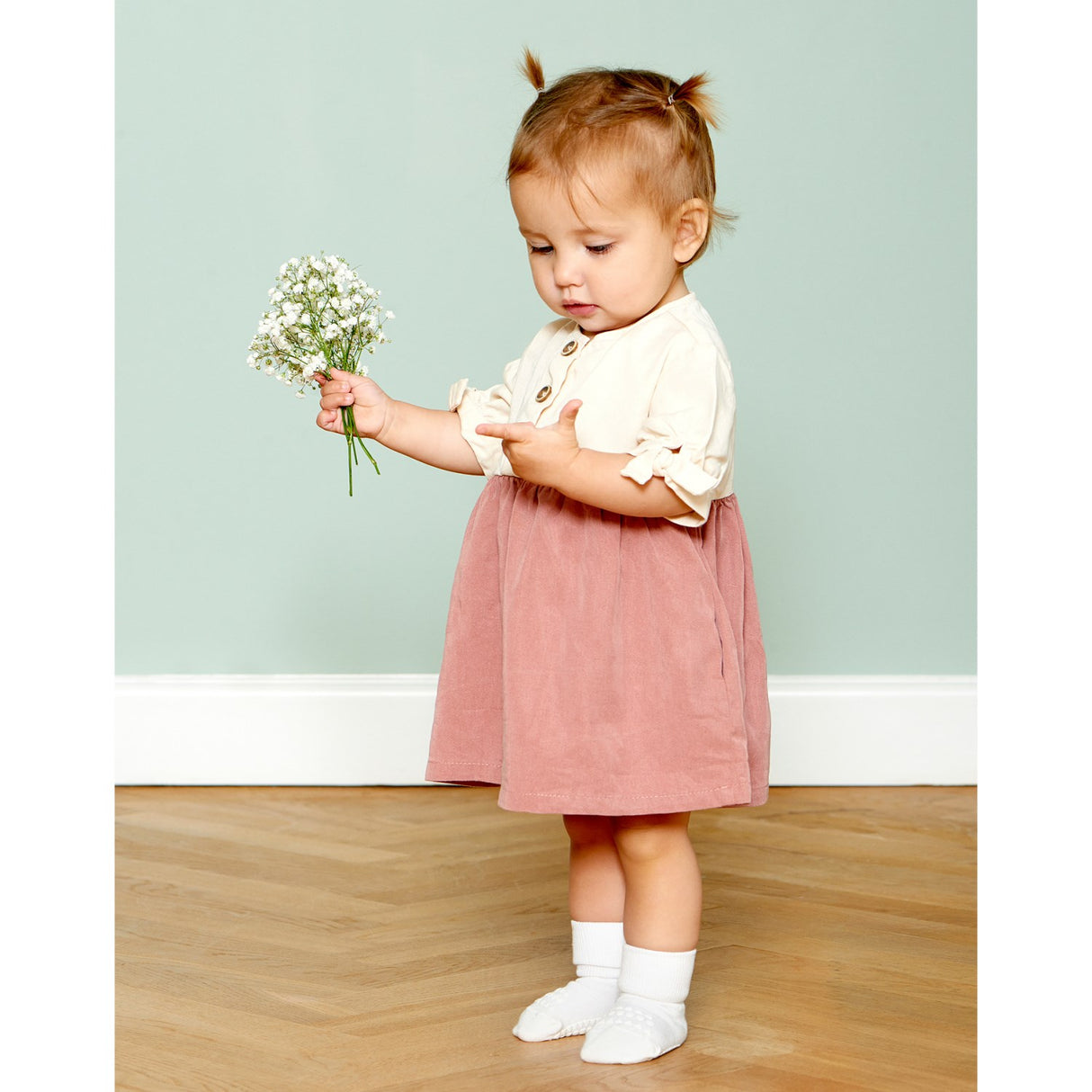 Gobabygo Off White Non-Slip Strømper Bambus