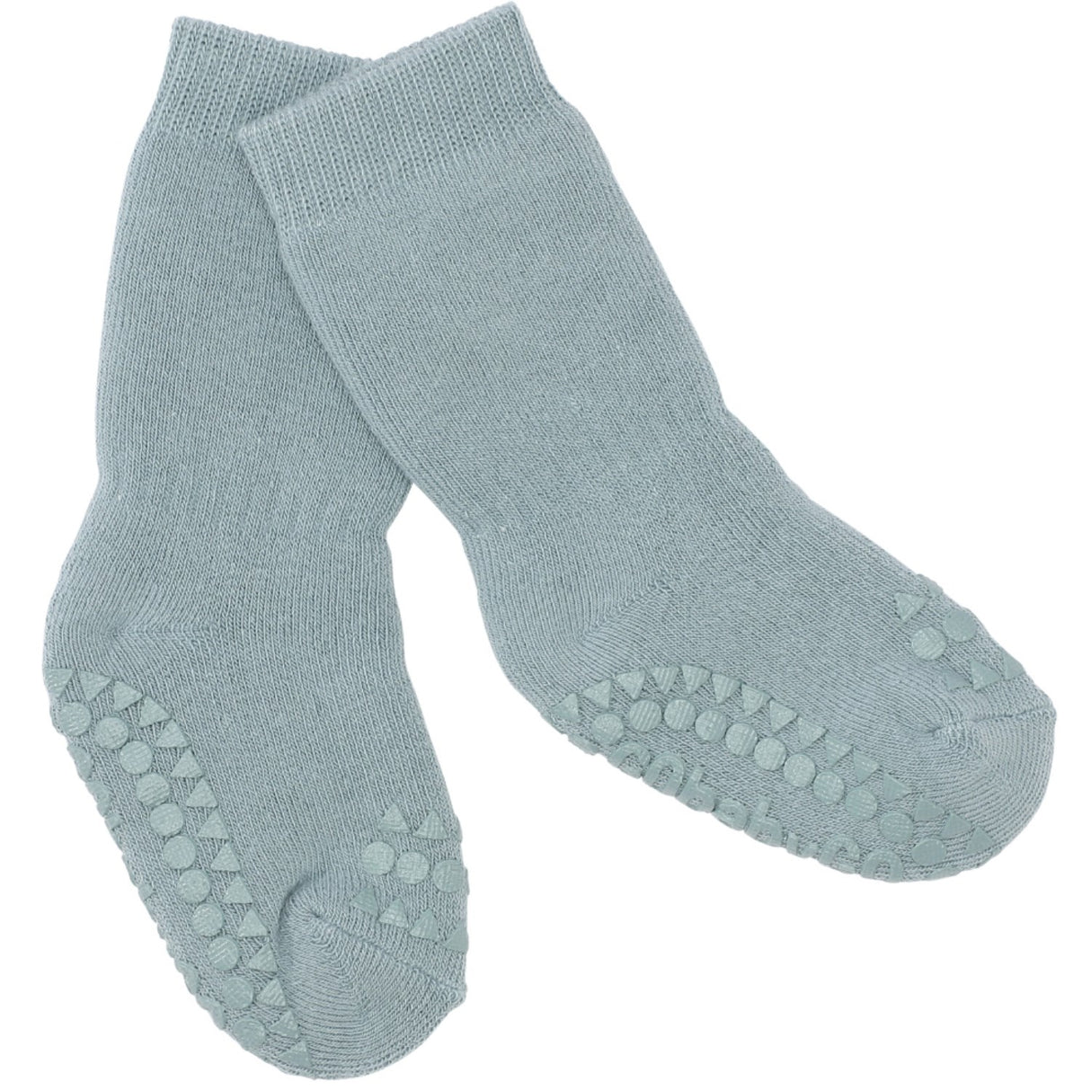 Gobabygo Dusty Blue Non Slip Strømper Organic Bomuld