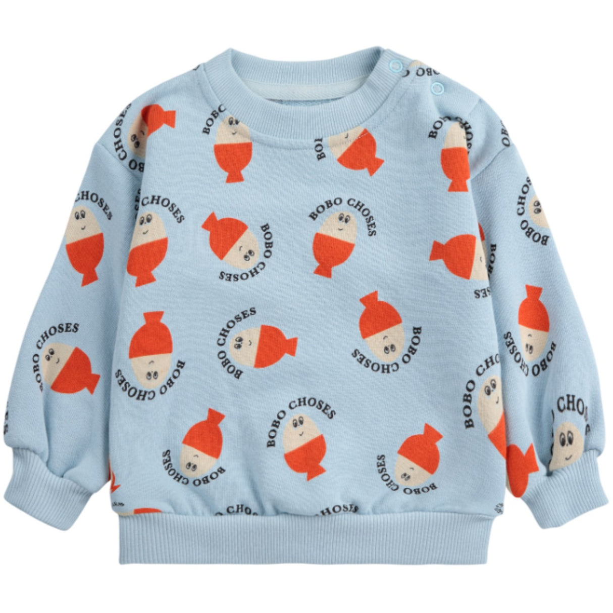 Bobo Choses Lys Blue Morning Egg All Over Sweatshirt