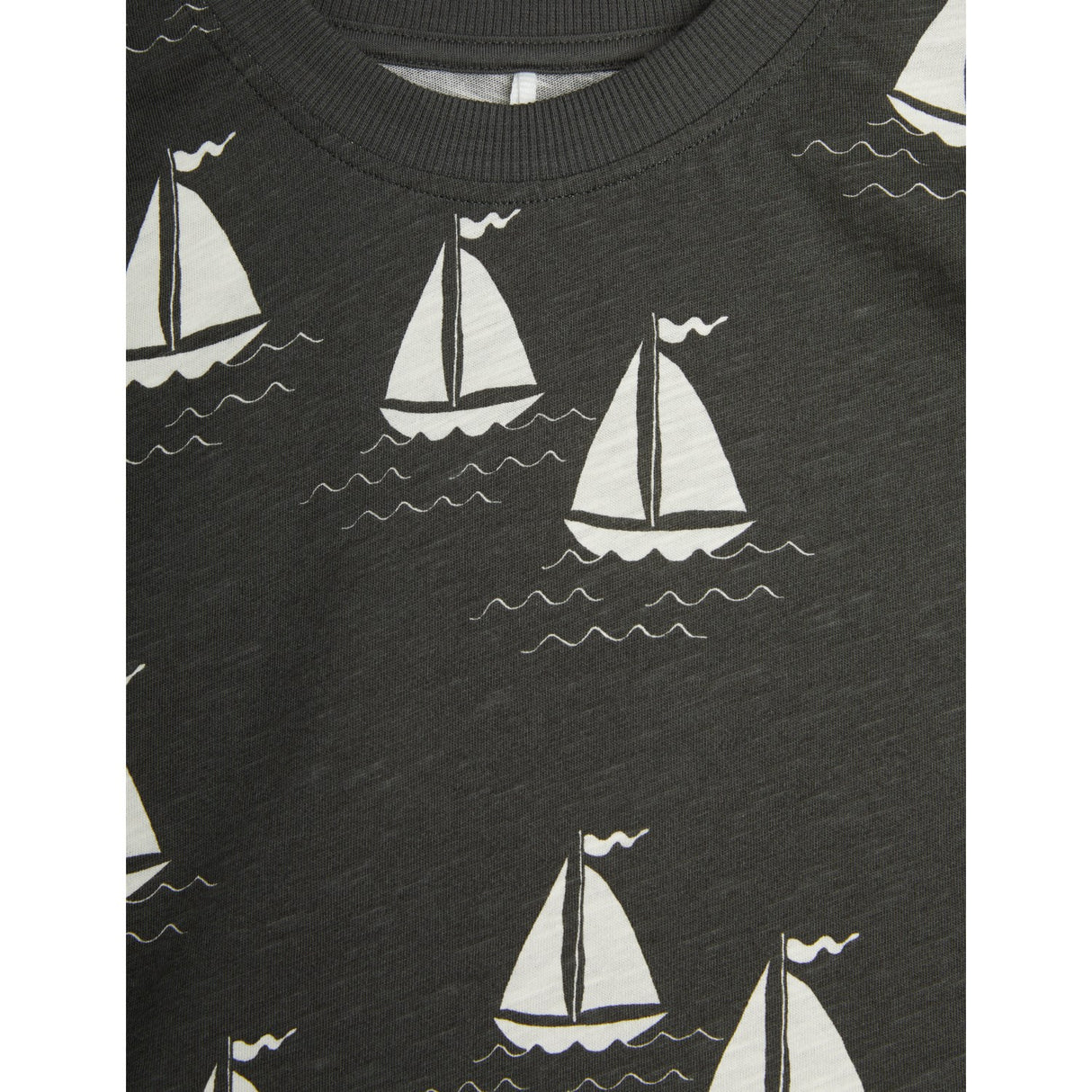 Mini Rodini Grey Sailing Boats AOP T-Shirt