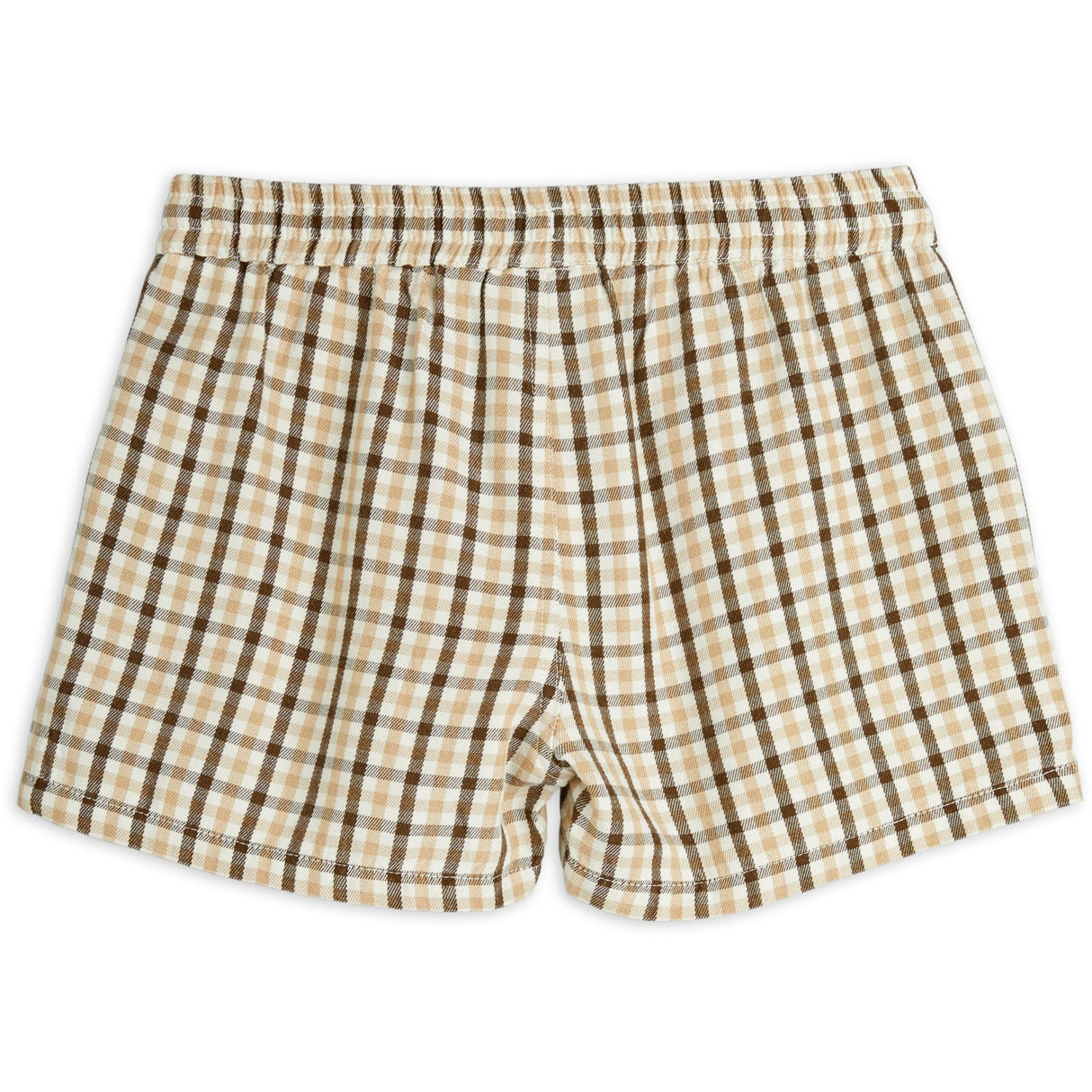 Mini Rodini Beige Gingham Woven Shorts