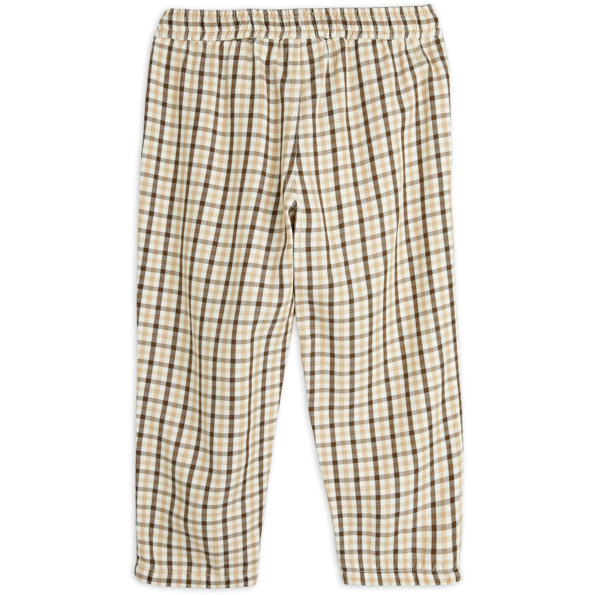 Mini Rodini Beige Gingham Woven Elastic Bukser
