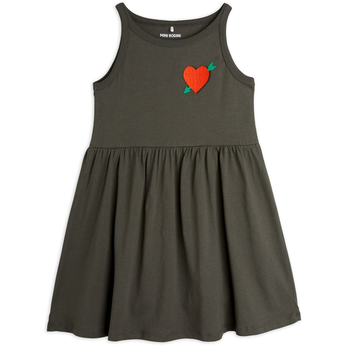 Mini Rodini Black Arrowed Heart Embroidery Tank Kjole