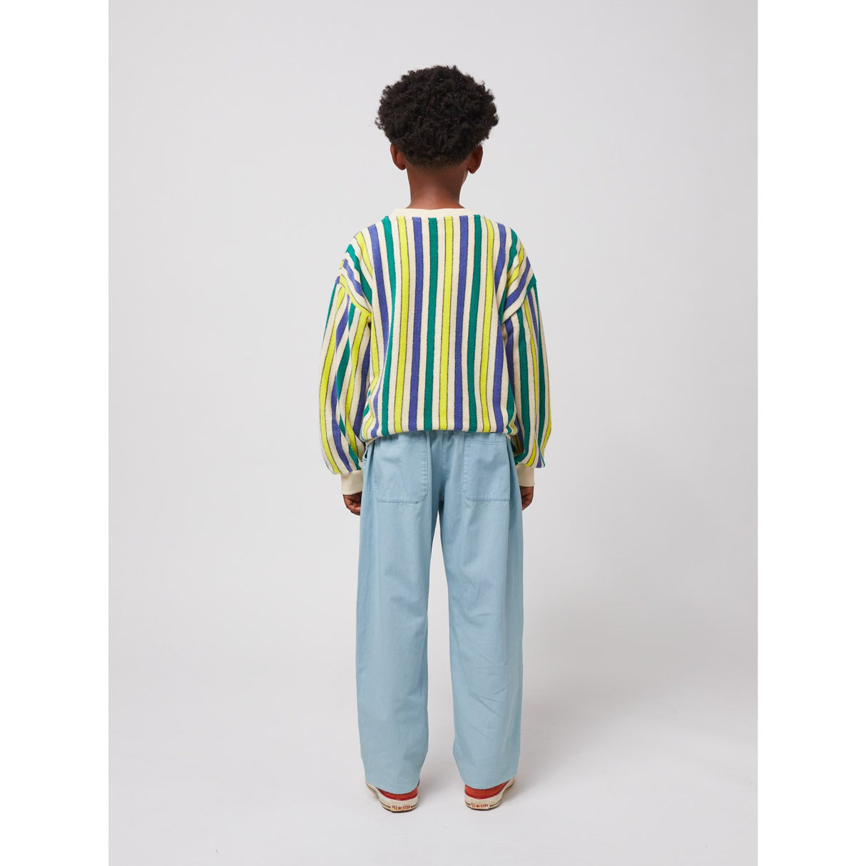 Bobo Choses Offwhite Multicolor Stripes Terry Cloth Sweatshirt