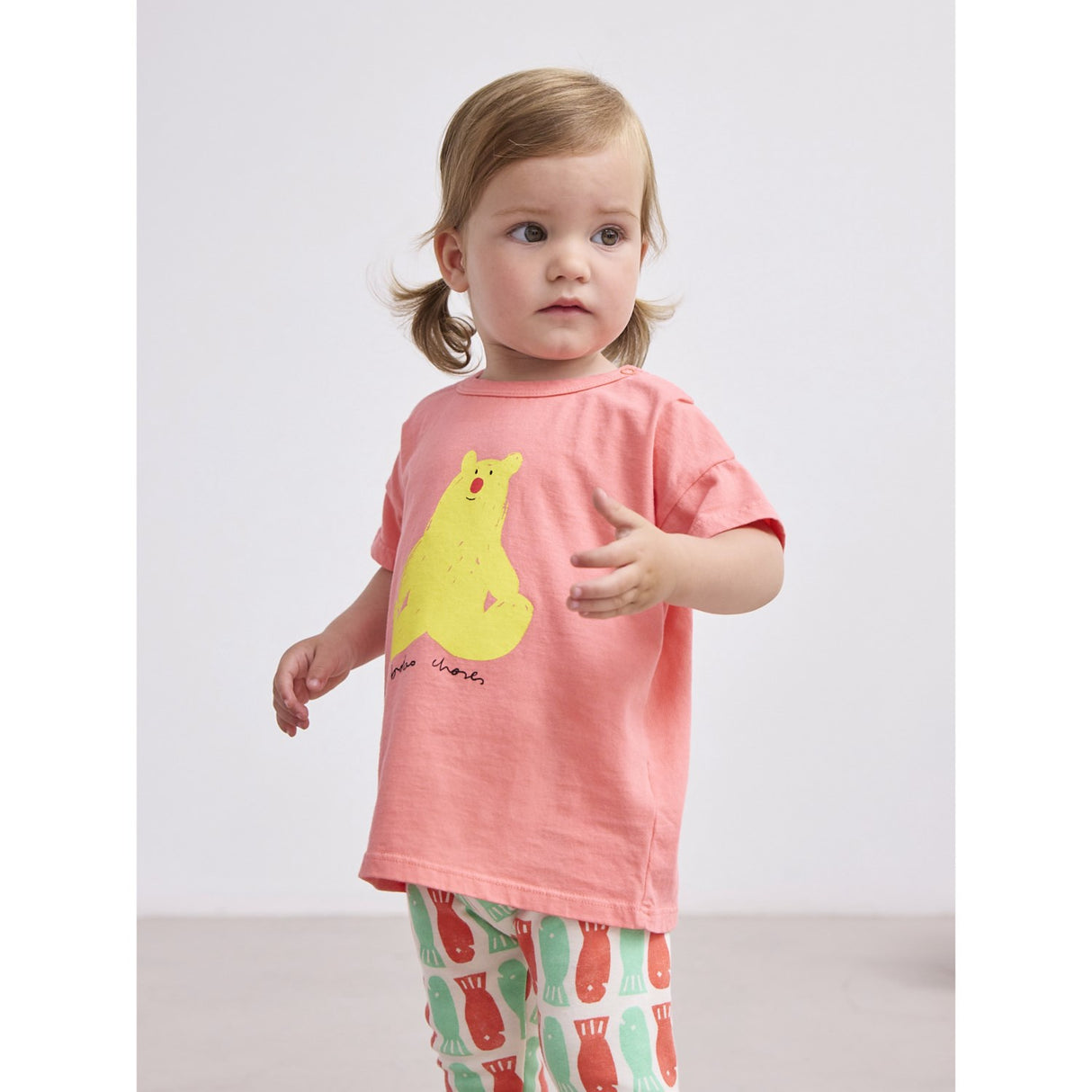 Bobo Choses Coral Pink Hug Me Bjørn T-Shirt