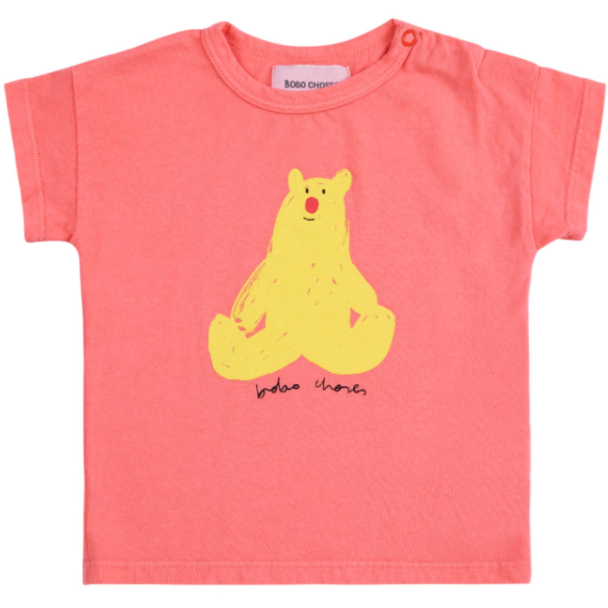 Bobo Choses Coral Pink Hug Me Bjørn T-Shirt