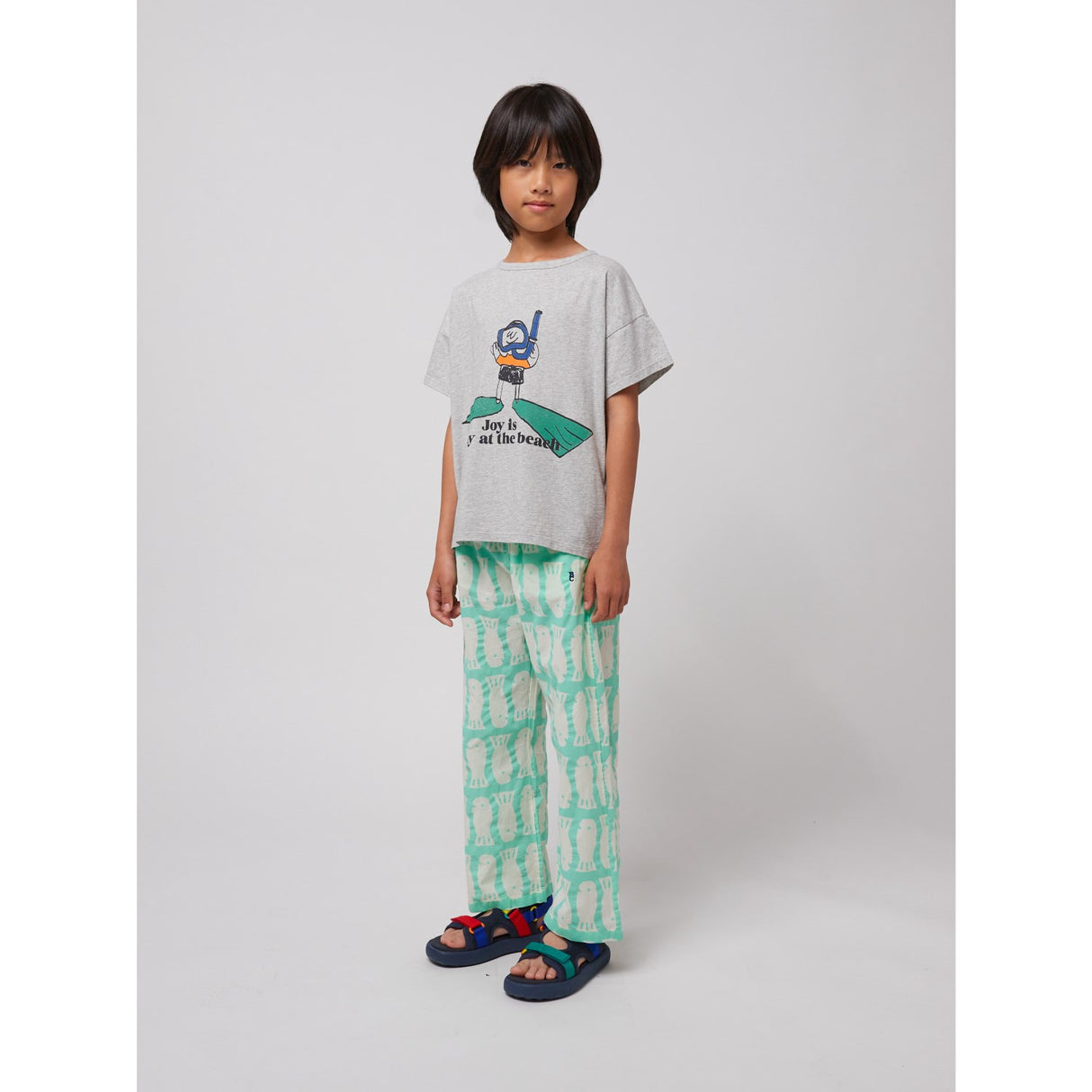 Bobo Choses Heather Grey A Day At The Strand T-Shirt