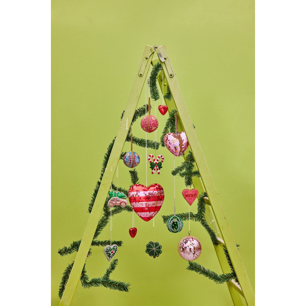 Rice Disco Bold I Heart Shape Med Red Og Pink Stripes - Large