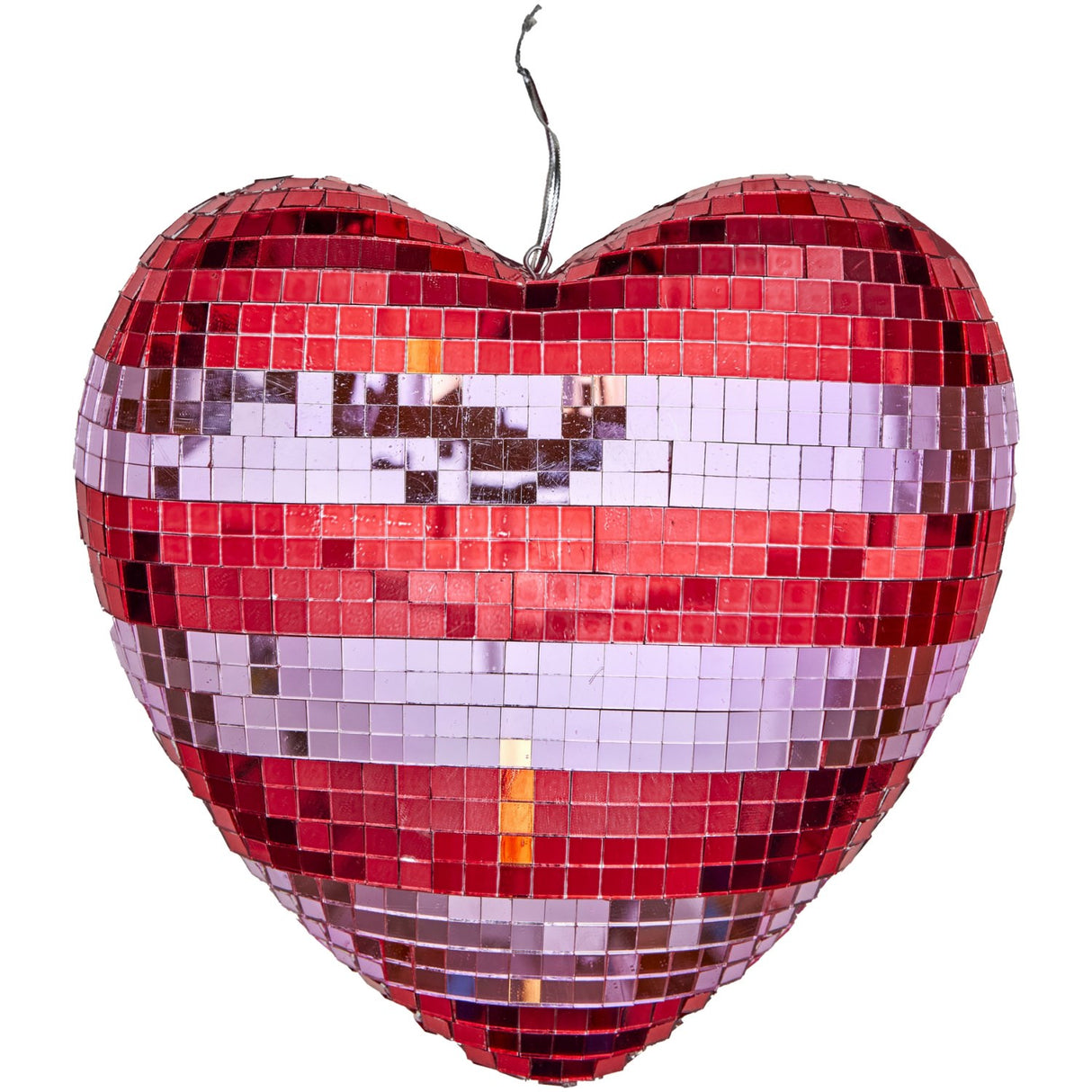 Rice Disco Bold I Heart Shape Med Red Og Pink Stripes - Large