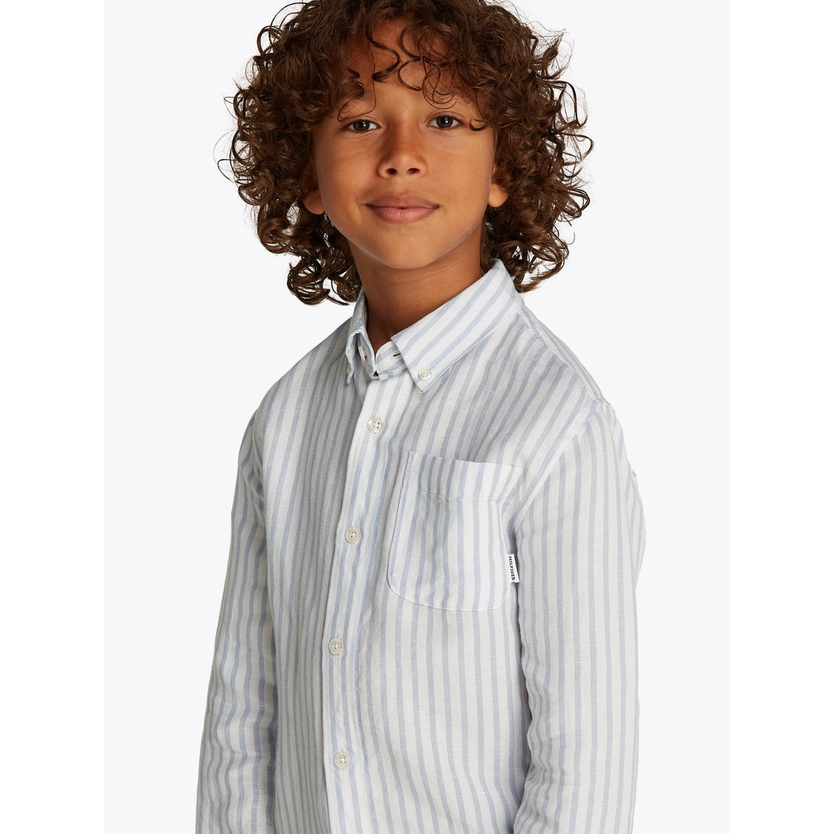 Tommy Hilfiger Breezy Blue Stripe Hør Blend Striped Skjorte LS