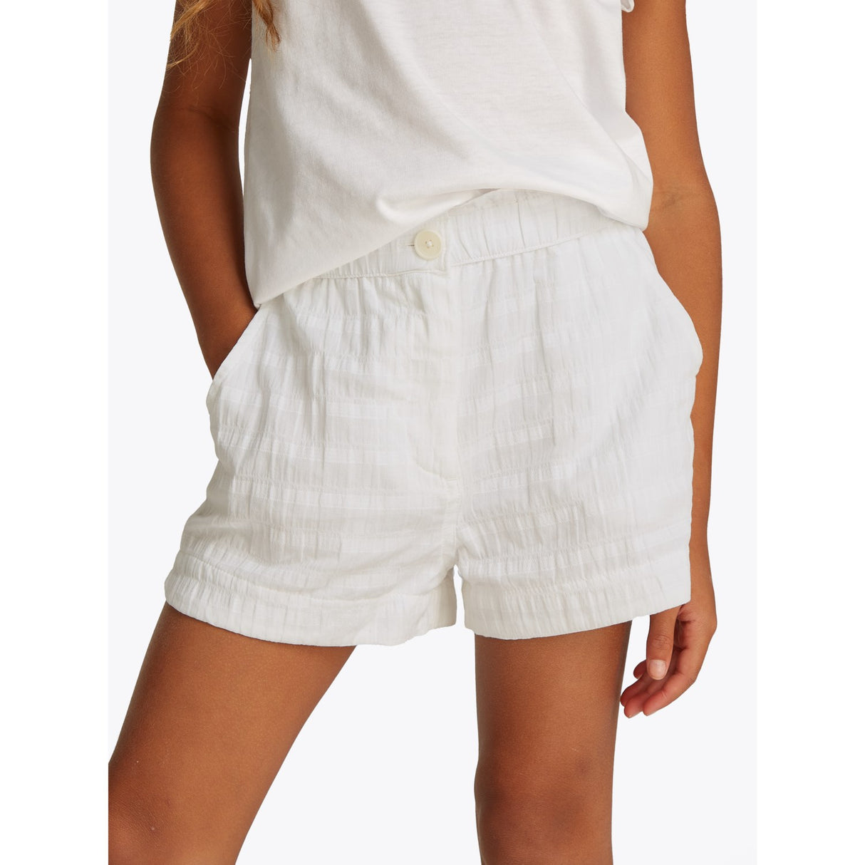 Tommy Hilfiger White Textured Bomuld Shorts