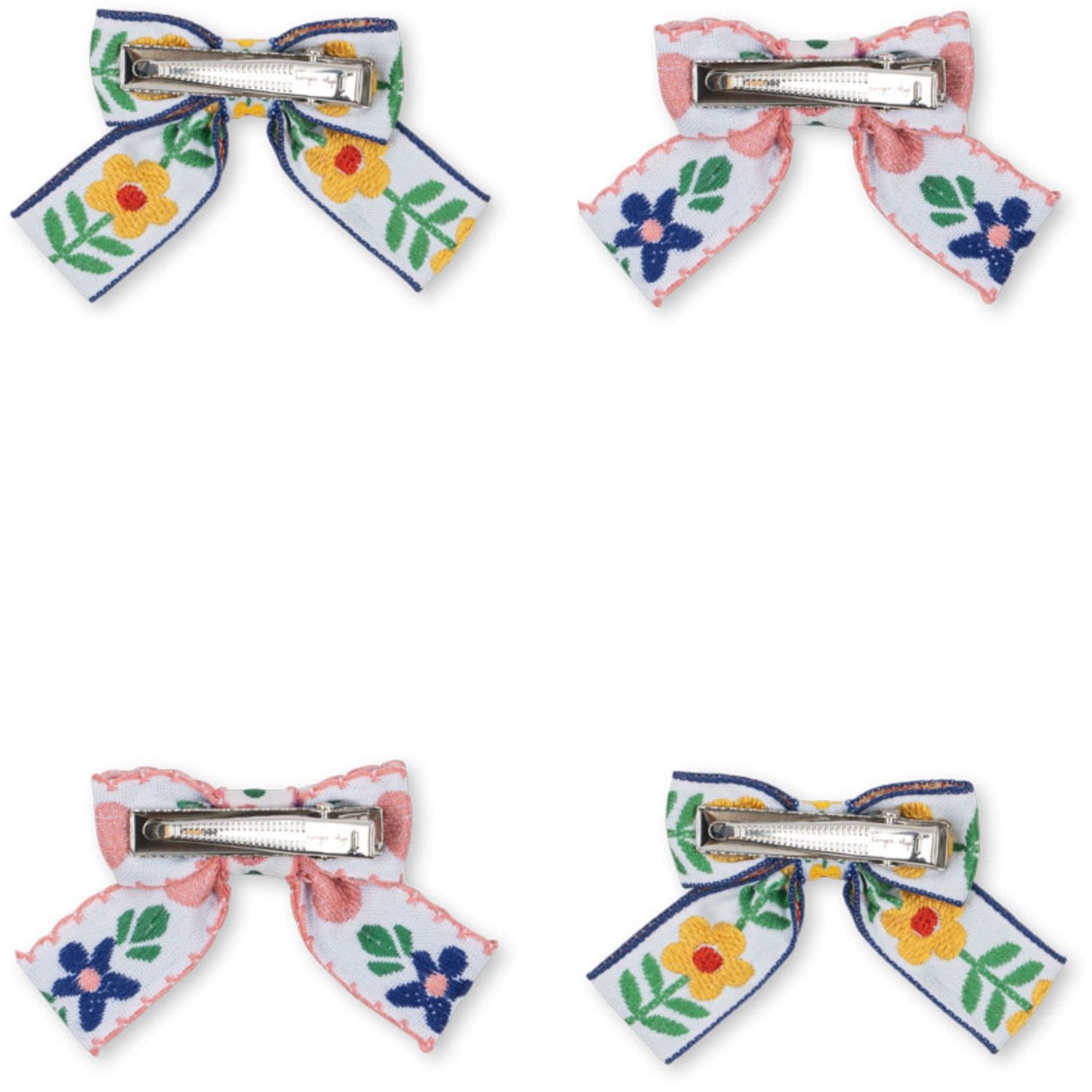 Konges Sløjd White/Rose 4 Pak Sløjfe Hårspænder