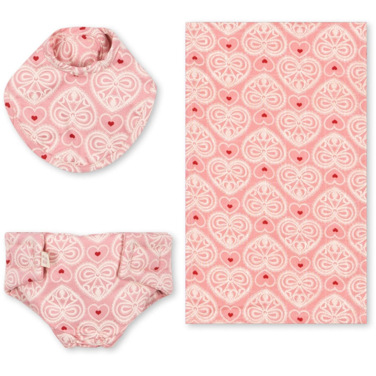 Konges Sløjd Lacy Pink Dukke Pleje Sæt