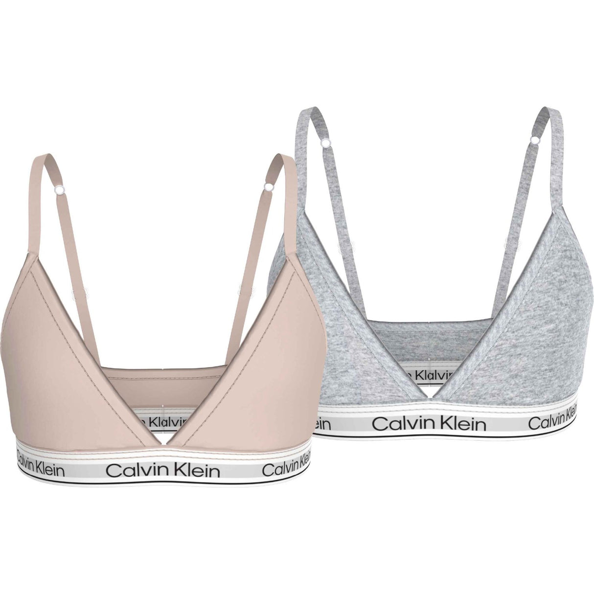 Calvin Klein Silverpeony/Greyheather 2-Pak Triangle Bralette